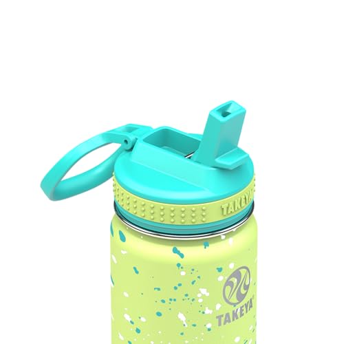 Image of Takeya 22 oz Actives Stainless Steel Water Bottle with Straw Lid - Leakproof, Double-Wall Insulated, Keeps Drinks Cold 24 hrs /Hot 12 hrs, BPA-Free, Powder-Coated, Gym & Travel, Confetti Green Grass