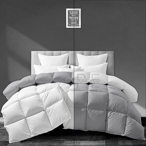 Image of PURE ECO Heavy Winter 400 GSM Comforter for Single Size (60 inchX90 inch) - Soft Quality Winter Blanket Soft Microfiber Fill - Duvet /Blanket Single Size - White /Silver Grey Color