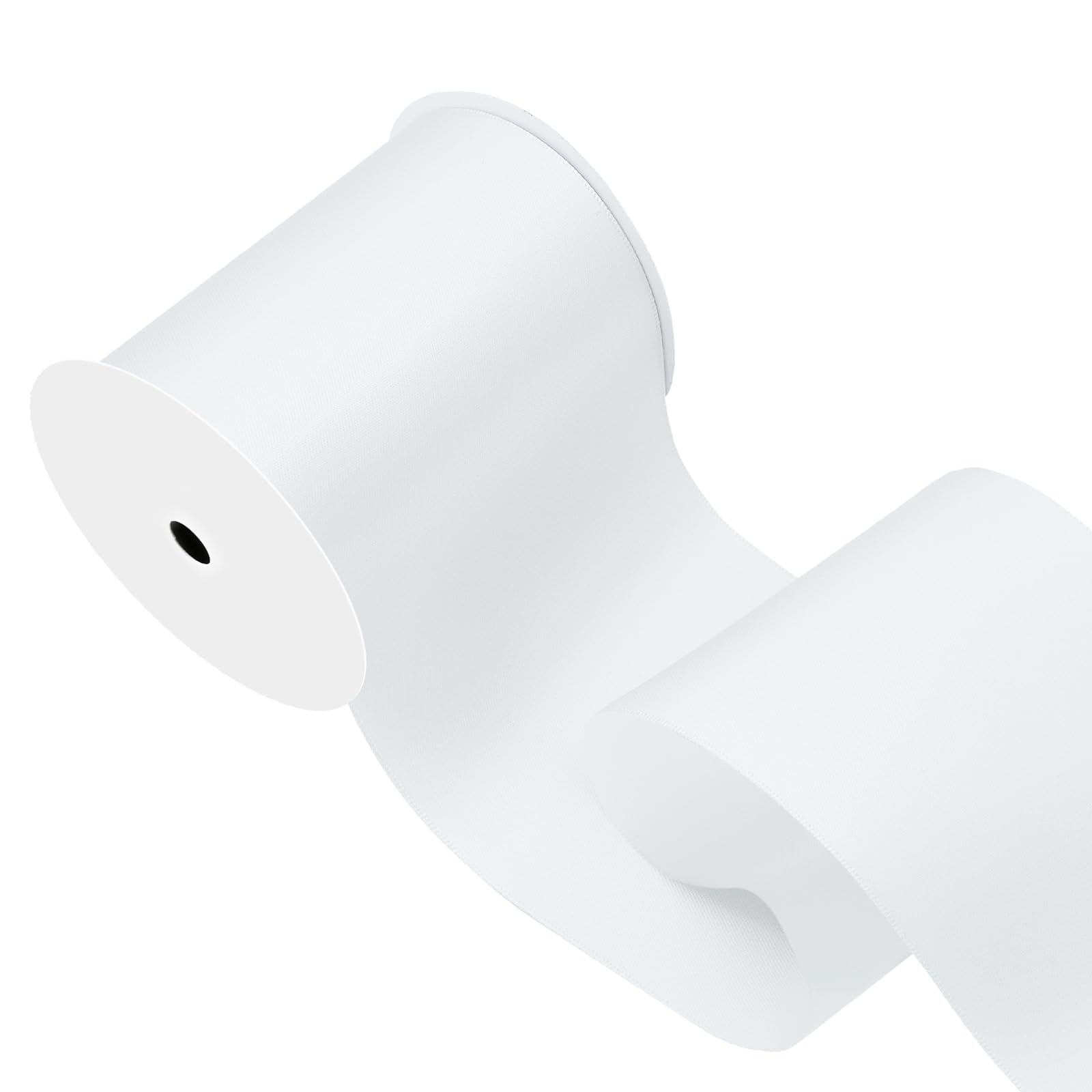 White Satin Ribbon 4 inch X 15 Yards Polyester Ribbon for Gift Wrapping Very Suitable for Weddings Party Hair Bow Invitation Decorations and More