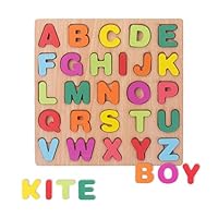 Wooden ABC Alphabet Jigsaw Puzzle Board,Hand-Painted Montessori Learning Toy for Toddlers 3 4 5 Years - Early Development Wooden Letters for Kids, Ideal Name Puzzle & Preschool Gift