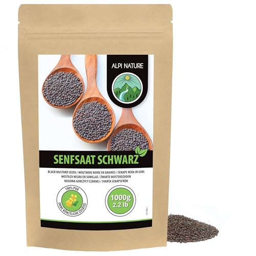Alpi Nature Senfkörner schwarz braun 1kg, Senfsaat schwarz, Senfsamen, schwarze Senfkörner