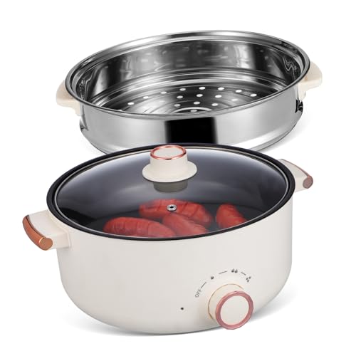 UKCOCO Cocina Eléctrica Multifunción De Antiadherente Para Dormitorios Oficinas y Viajes Para Olla Para Fideos Ramen y Olla Eléctrica Para Estofado