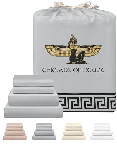 THREADS OF EGYPT 100% Egyptian Cotton Sheets King Size...