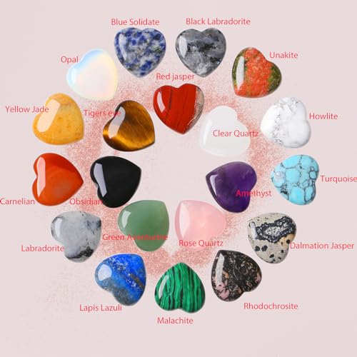 MAIBAOTA 20PCS Heart Healing Crystals Gemstones Set Bulk Natural Quartz Love Gem Stones Polished Pocket Protection Chakra Energy Balance Reiki Spiritual Meditation Small Gifts for Women Beginners - Image 6