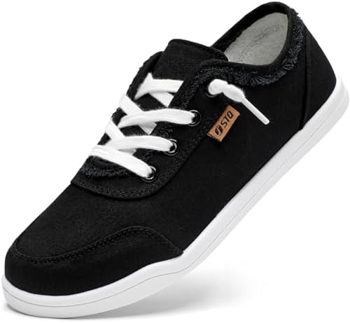 STQ Women Slip On Shoes with Orthopedic Insole Low Top Classic Fashion Canvas Sneakers | Plantar Fasciitis Shoes