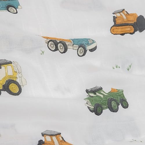 Image of Little Unicorn Standard Pillowcase 2 Pack | Super Soft & Breathable Muslin Fabric | Snug Envelope Closure | for Crib and Toddler Bed (Work Trucks)