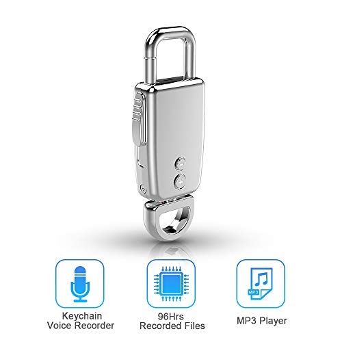 Voice Recorder Keychain,Voice Activated Noise Reduction 8 GB Digital Audio Voice Recorder dictaphone,Metal