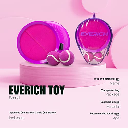 Image of EVERICH TOY Toss and Catch Ball Game Set, Upgraded Sticky Paddle Ball Set for Kids & Toddlers, Sturdy & Water-Resistant Outdoor Backyard Beach Pool Toy, Birthday Gift for Boys Girls Ages 3-12