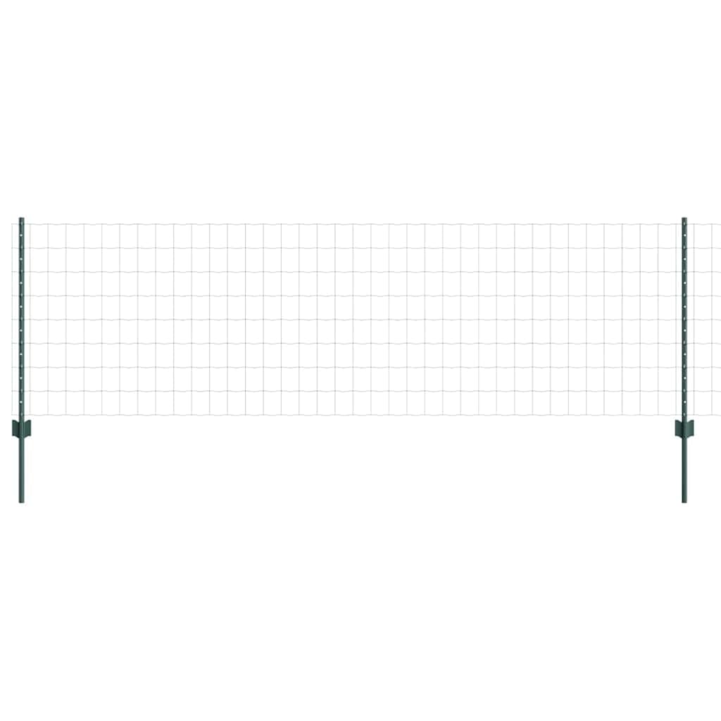 Juego de paneles de valla con postes verdes para delimitación de terrazas, diseño moderno para jardín y terraza, paneles de valla con recubrimiento en polvo como protección visual, juego con postes