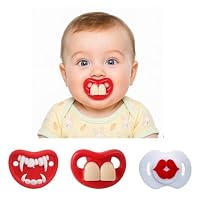 Amazon | おもしろベビーおしゃぶり、3~18ヶ月の赤ちゃん用唇