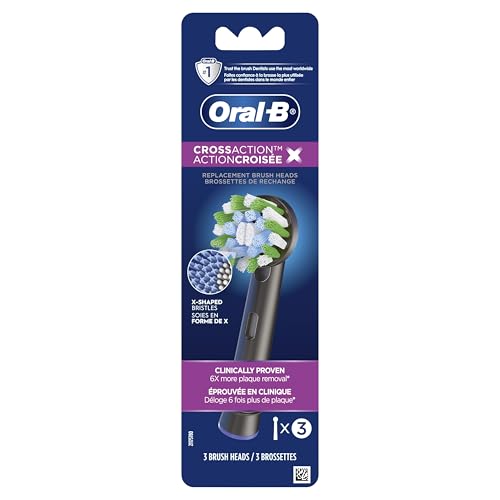 Oral-B CrossAction têtes de rechange brosse électrique noir 3 paquets