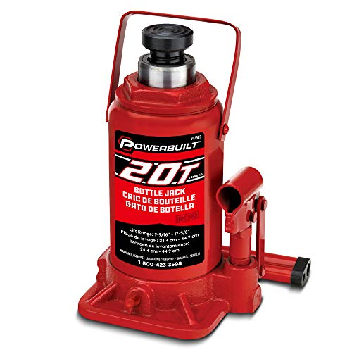 Powerbuilt 20 Ton Bottle Jack with 9-11/16 inch to 17-5/8 inch lifting range, portable hydraulic car jack with carrying case- Red 640503 #1