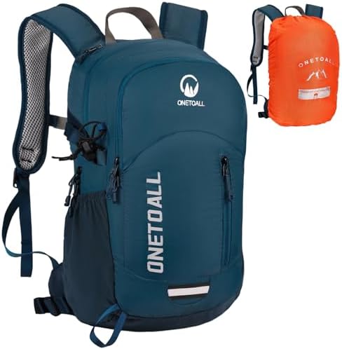 ONETOALL Wanderrucksack Damen, Diebstahlsicherer Tagesrucksack Damen, Wasserdichter Fahrrad Rucksack mit Rückenbelüftung zum Wandern Tagestour Radfahren Reisen Pendeln