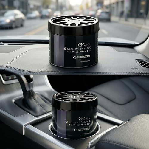 Image of Smoky Musk Gel Car Perfume | 120g Strong Fiber Air Freshener | Musk Car Scent for Fresh Interiors | Luxury Car Accessories