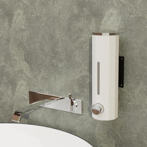 Image of SHALVI Plastic Wall Mounted Liquid Soap Dispenser for Wash Basin with Soap Holder for Bathroom with Toothbrush Holder | Handwash Dispenser Bottle | Soap Stand | Soap Box for Bathroom Accessories
