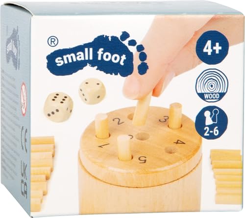 small Foot Würfelspiel 6 Raus, Logikspiel für 2-6 Personen, Gesellschafspiel für die ganze Familie, ab 5 Jahren, 11365