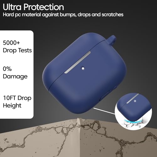 Image of Sounce Soft Silicone Case Cover Compatible with Boat Airdopes 111v2 -Scratch-Resistant Shockproof Protective Skin with Keychain Clip (Blue)