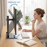 Rfiver Uchwyt na monitor komputera do monitora do 32 cali stopa na ramię monitora do pulpitu przechylania/obrotu/obrotu/regulacja wysokości obsługuje do 10 kg MS1001