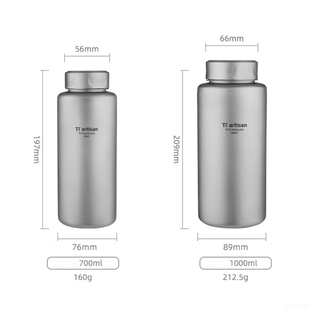 RANRAO Bouteille d'eau en titane de 1000 ml - Anti-fuite - Pour le camping, le thé, le café - Pour randonnée, pour , pique-nique, cyclisme