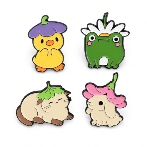 Image of 8Pcs Kawaii Frog Enamel Pin Set Cute Cartoon Frog Brooches, Lapel Pins for Backpacks, Jackets, Hats, Perfect Gifts for Women, Teens