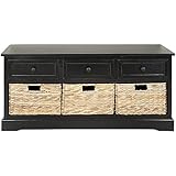 Safavieh American Home Collection Newburgh 3-Drawer Storage Unit, Distressed Black