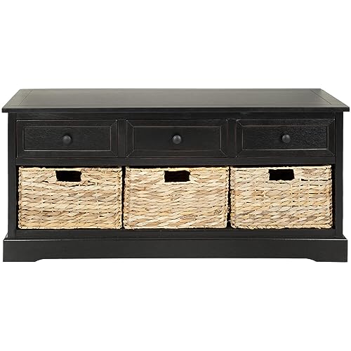 SAFAVIEH American Homes Damien 3-Drawer Storage Unit, 0, Distressed/Black