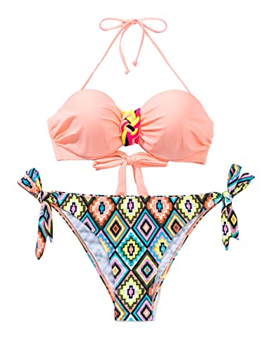 GORGLITTER Bikini Damen Push Up Sexy Neckholder Bikini Set Bikini Mit...