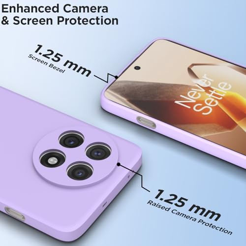 Image of Outlouders Back Cover for OnePlus 13R 5G | Camera Protection | Durable Soft Matte Silicone Bumper Case (Purple)