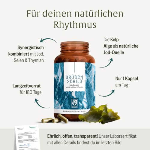 NATURTREU® Jod Selen Komplex Kapseln - 150µg Jod aus Braunalgen