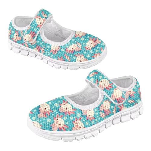 Yzaoxia Little or Big Kids Slip On Shoes Hook and Loop Sneakers for Girls Mesh Breathable Running Walking Sport Shoes Animal Print Barefoot Shoes Tennis Shoes Flat Footwear Gym School4