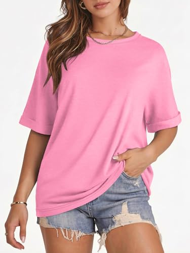 Image of ATHMILE Womens Oversized T Shirts Summer Tops Spring Casual Loose Fit Workout Short Sleeve 2026 Beach Vacation