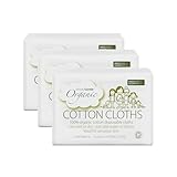 Simply Gentle Organic Dry Wipes/Cotton Cloths Perfect for Sensitive Skin - Pure Cotton Cloths for Newborn Baby - Free from Odours Parabens & Alcohol - Multi-Purpose - Disposable Cloth - 50 (Pack of 3)