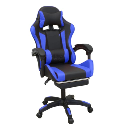 Poltrona Gaming in Ecopelle, con Seduta Imbottita e Schienale Reclinabile