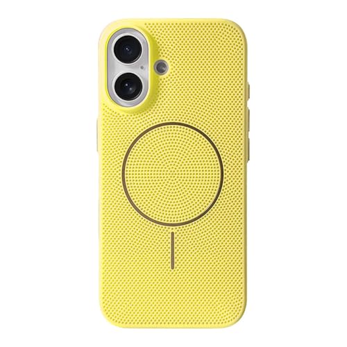Coque magnétique iPhone 16 Pro Max mate rafraîchissante et jaune bonbon