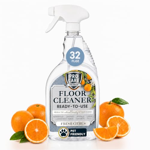Image of ProCare Citrus Floor Cleaner (Made in USA) | Streak Free Cleaner for Tile, Stone, Laminate, Vinyl & Natural Wood Floor Cleaner for Mopping, Floor Cleaning Solution with Citrus Aroma -32oz Spray Bottle
