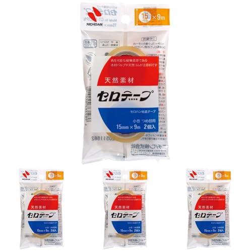 Amazon | ニチバン セロテープ小巻2巻パック15mm (× 4) | セロハン