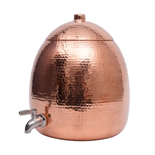 CUANVIL 2.5 Gallon Hand-Hammered 100% Pure Copper Water Dispenser