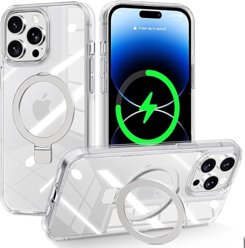 CHAOFEnG Compatible with iPhone 14 Pro Max Case with Stand, Clear