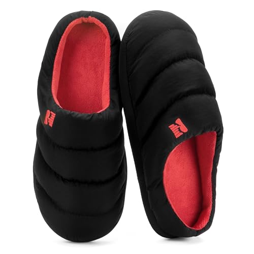 RockDove Zapatillas de Plumas con Espuma de Memoria para Hombre Campground, Talla 44/45 EU Hombre, Negro y Rojo