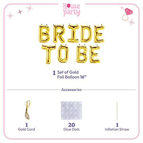 House Of Party Gold Foil Bride To Be Balloons - 16 Inch Bride Balloon For Bridal Shower Decorations #TOP1