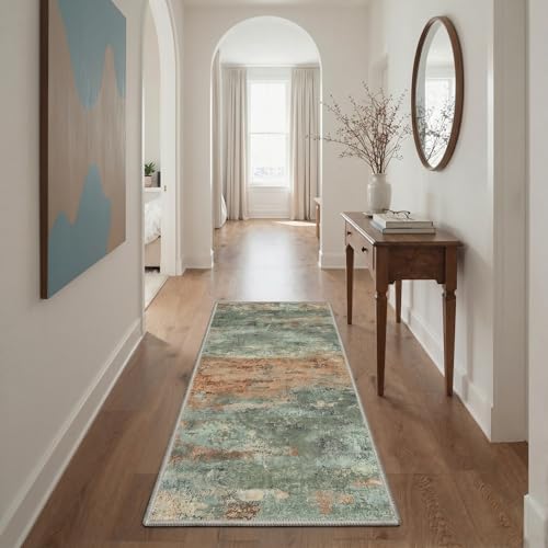 Image of BEIMO Area Rugs 8x10 for Living Room Bedroom, Modern Abstract Machine Washable Rug, Large Soft Low Pile Floor Carpet with Non Slip Backing for Dining Room,Sage