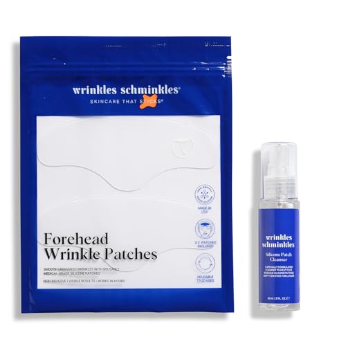 Wrinkles Schminkles Forehead Wrinkle Patches, 2-Pack, Reusable Hypoallergenic Silicone Smoothing...