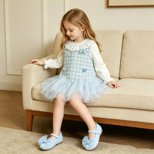 Image of GINFIVE Toddler Girls Dress Shoes Little Girls Mary Janes Ballerina Flats Shoes Toddler