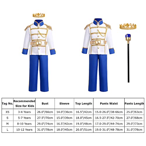 Boys Prince Charming Costume Medieval Royal Prince Outfit Prince Dress Up Costume For Toddler Kids Boys Halloween Christmas Birthday Party Cosplay Costume With Accessories Royal Blue 5Pcs 3-4 Years #TOP6