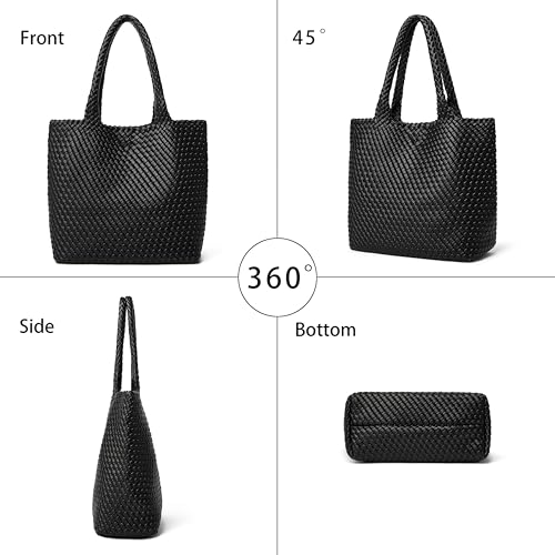 DAILANDO Fashion Woven Tote Bag for Women, Large Capacity Designer Shoulder Weave Hobo Purse