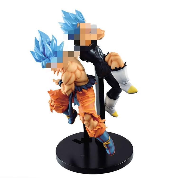 REOZIGN DBZ Figures Battle Damaged Vegeta Goku Action Figure 19cm/16cm Handmade Figurine Statue Anime Collection Figure (Goku+Vegeta)