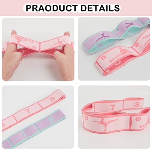 Btamud 2 Pcs Stretch Strap For Kids Dance Elastic Band Yoga Stretching Strap For Children Hamstring Stretcher Multi-Loop Adjustable Exercise Bands Leg Stretching Resistance Band For Gymnastics-8 Loops #TOP2
