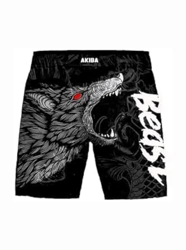 Image of AKIBA Training Shorts for Men & Women - High-Performance Sublimation Printed MMA, Muay Thai, Boxing, and Grappling Shorts | 4-Way Lycra, Regular Rise, Machine Washable