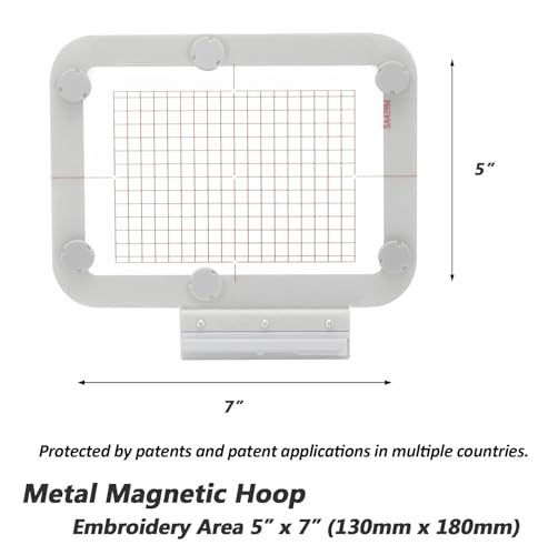 Image of Sew Tech Magnetic Embroidery Hoop for Brother NQ1700E NQ1600E NQ3600D NV880E NV800E Stellaire XJ1 XE1 Dream Machine XV8500D V3LE V5LE Quattro 6000D VE2200 Luminaire XP2 (5 inchx7 inch, SA439M)