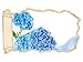 Produktbild 3D Wandtattoo Blume Hortensie blau Blumen Garten Blätter Tapete Wand Aufkleber Wanddurchbruch Wandbild Wandsticker 11N1640, Wandbild Größe F:ca. 97cmx57cm